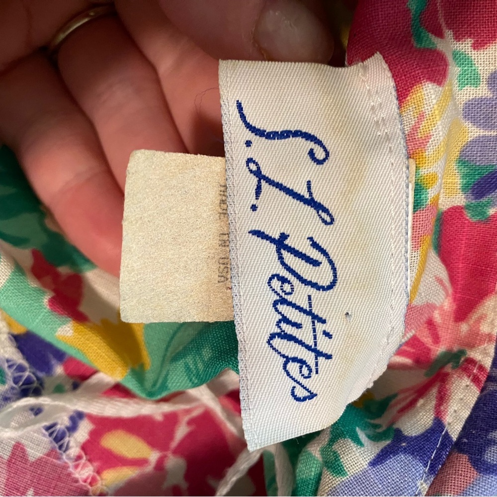 Vintage 80s Floral Button-Front Dress With Sailor Collar Size Small - Picture 8 of 10